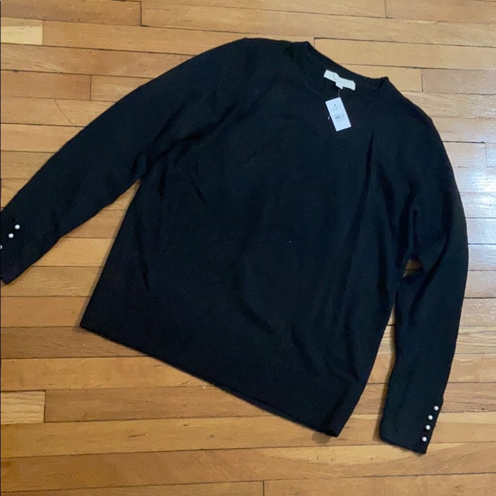 Pearl Sleeve wool Blend Sweater